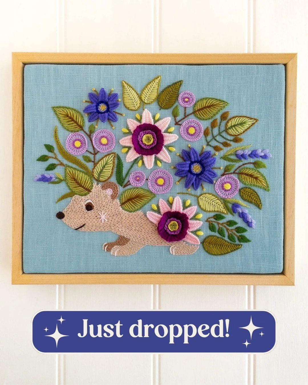 🎉 🦔 Say hello to Hedgie in all her hand-stitched splendour &ndash; my new floral hedgehog embroidery pattern is now live! Head to my website or Etsy shop for yours, and save 15% when you use code HEDGIE15 at checkout before midnight (BST) on 19 May