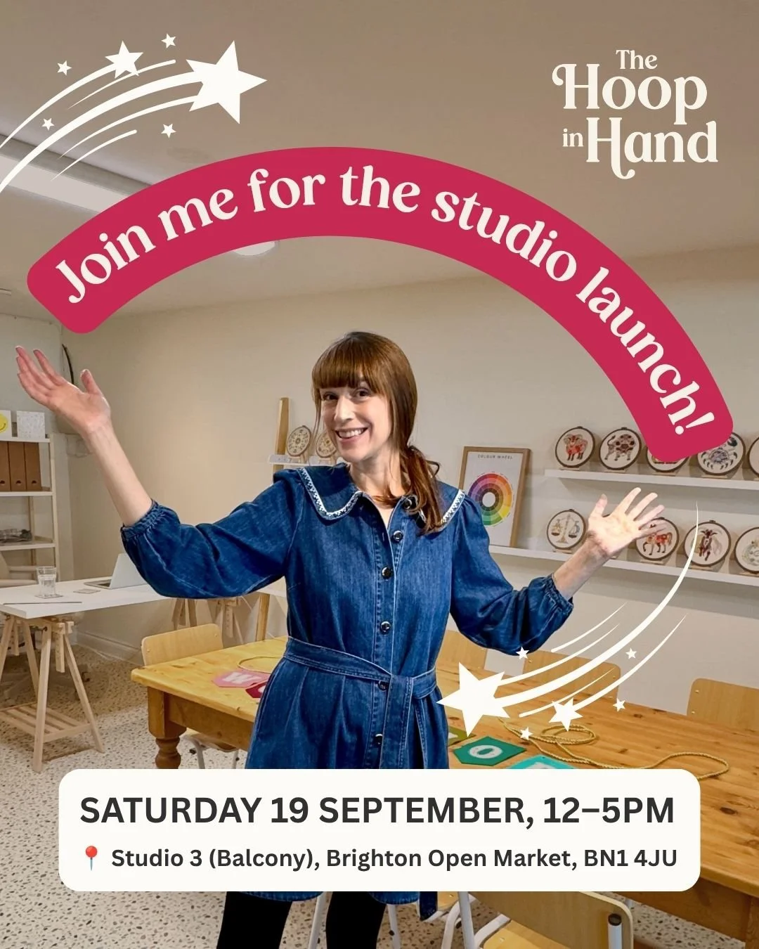 🎉 After a few flat out weeks getting set up in Brighton Open Market, The Hoop in Hand studio is almost ready to open! Join me on Saturday 19 September from 12&ndash;5pm for the opening launch &ndash; I&rsquo;d love to see you there 🎉

✨ This is the