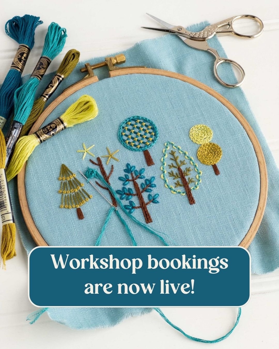 ✨ Workshops are now live on my website! Come join me for a one-day hand embroidery workshop in my newly opened Brighton studio... To book your spot, head to the workshops page of my website &ndash; just follow the link in my bio or check out today&rs
