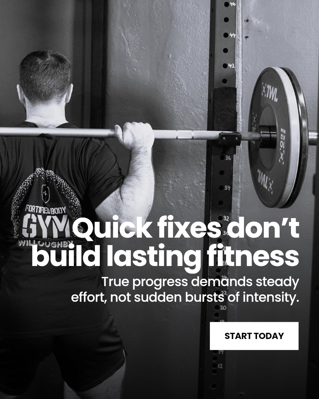 Quick fixes won't build lasting fitness, why do we chase them?

True progress comes from steady, consistent effort, not bursts of intensity. At Fortified Body Gym, we focus on science-backed training that grows your strength and endurance week by wee