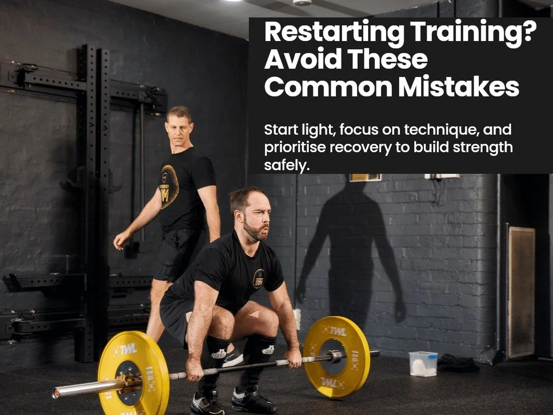 Feeling stuck after a break? Here's how to restart your progress safely and come back stronger:

1. Start with lighter loads to rebuild technique and confidence.
2. Focus on consistent movement quality before ramping up intensity.
3. Prioritise recov