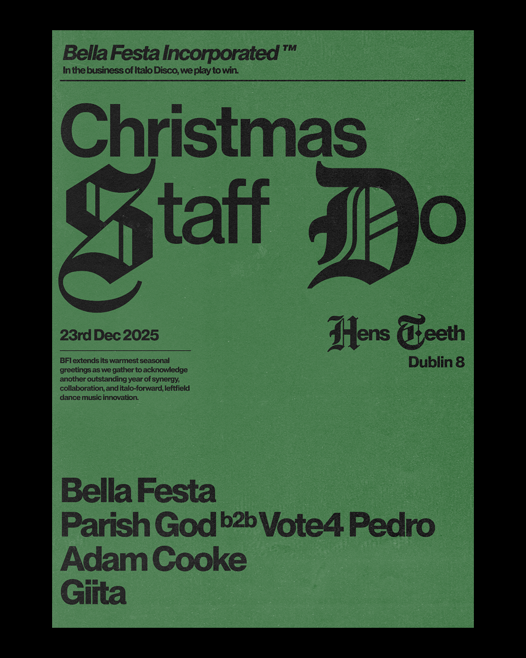 Bella Festa Annual Christmas Staff Do