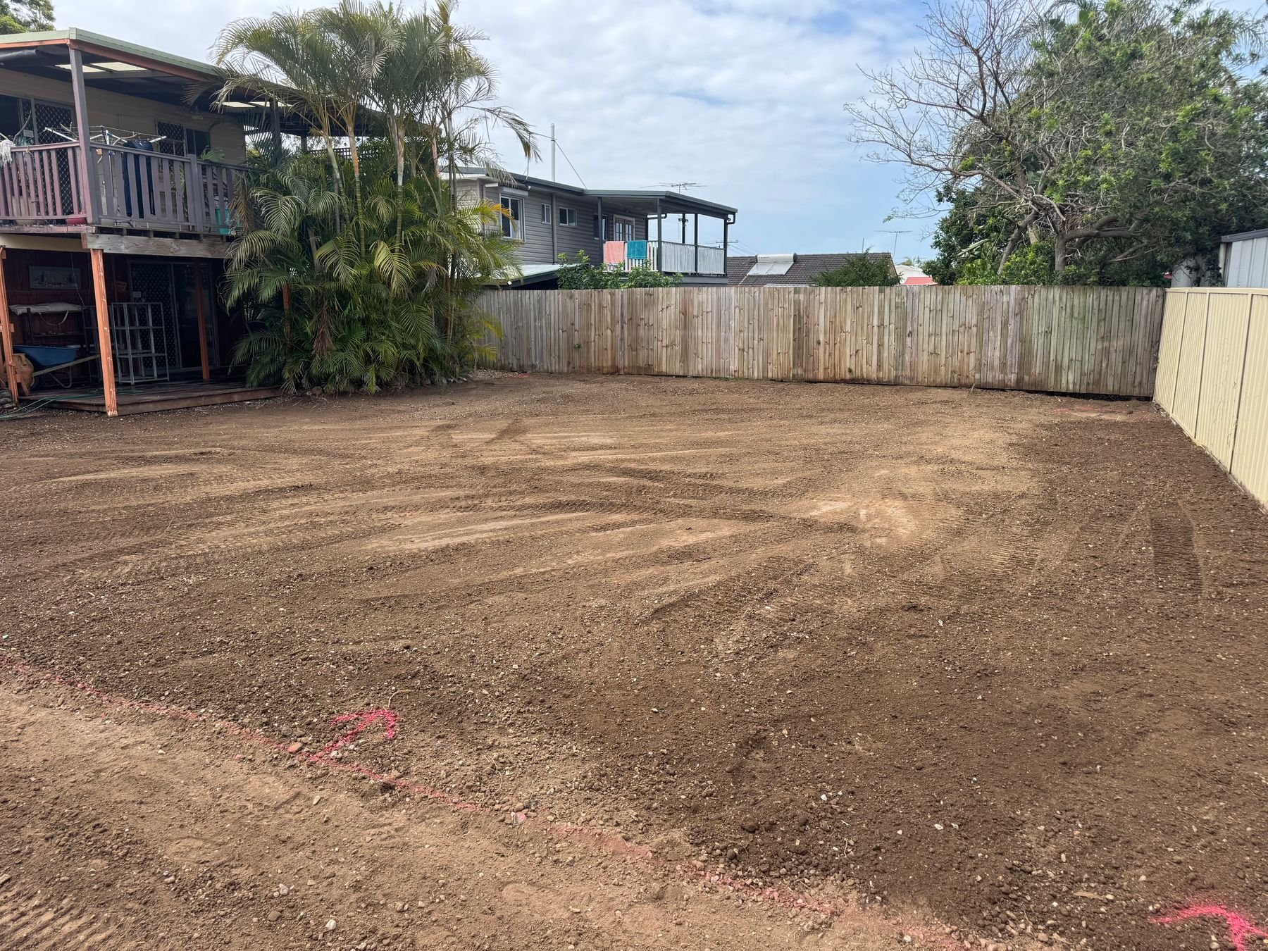 Cleared ground at a residential earthworks project