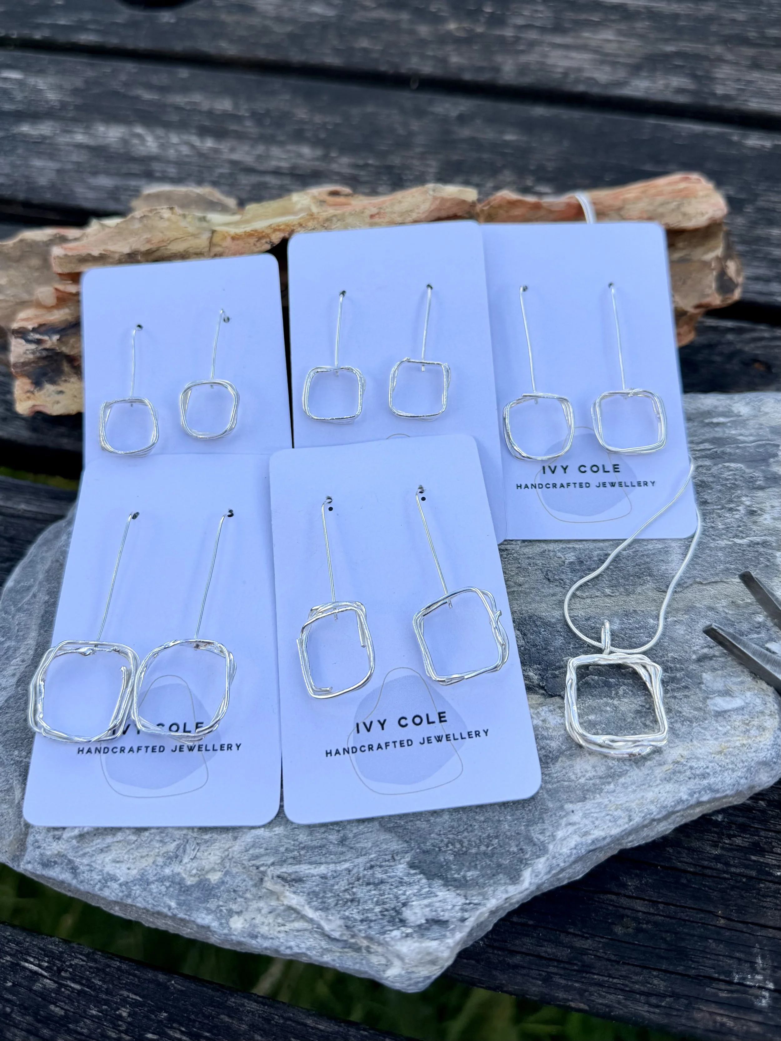 Organic Square Earrings