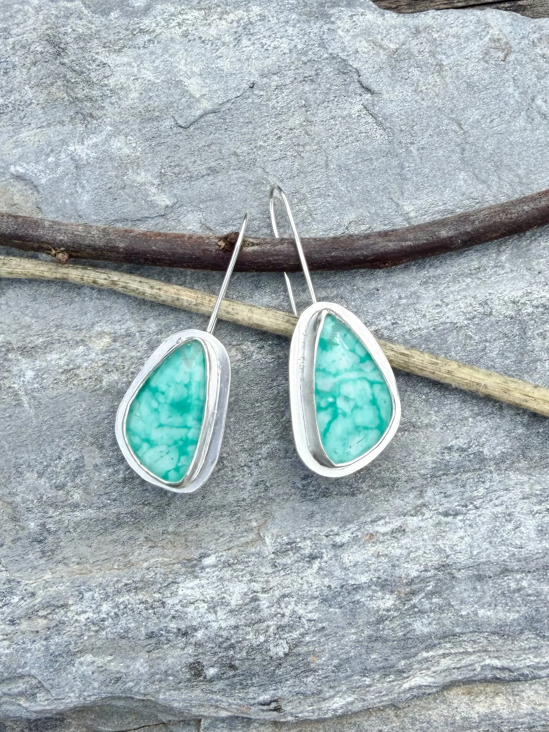 Turquoise Aurora Opal Dangle Earrings