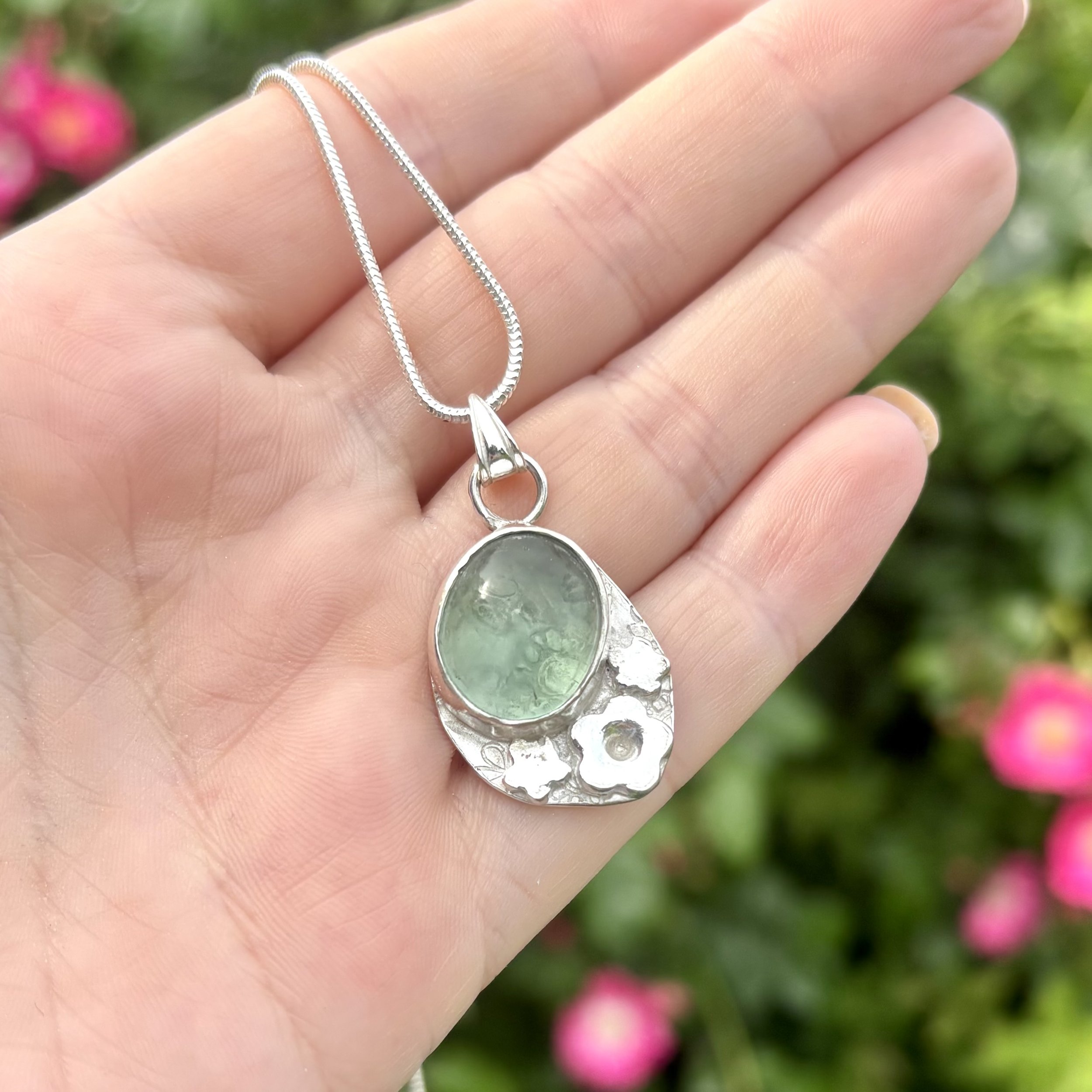 Green fluorite necklace
