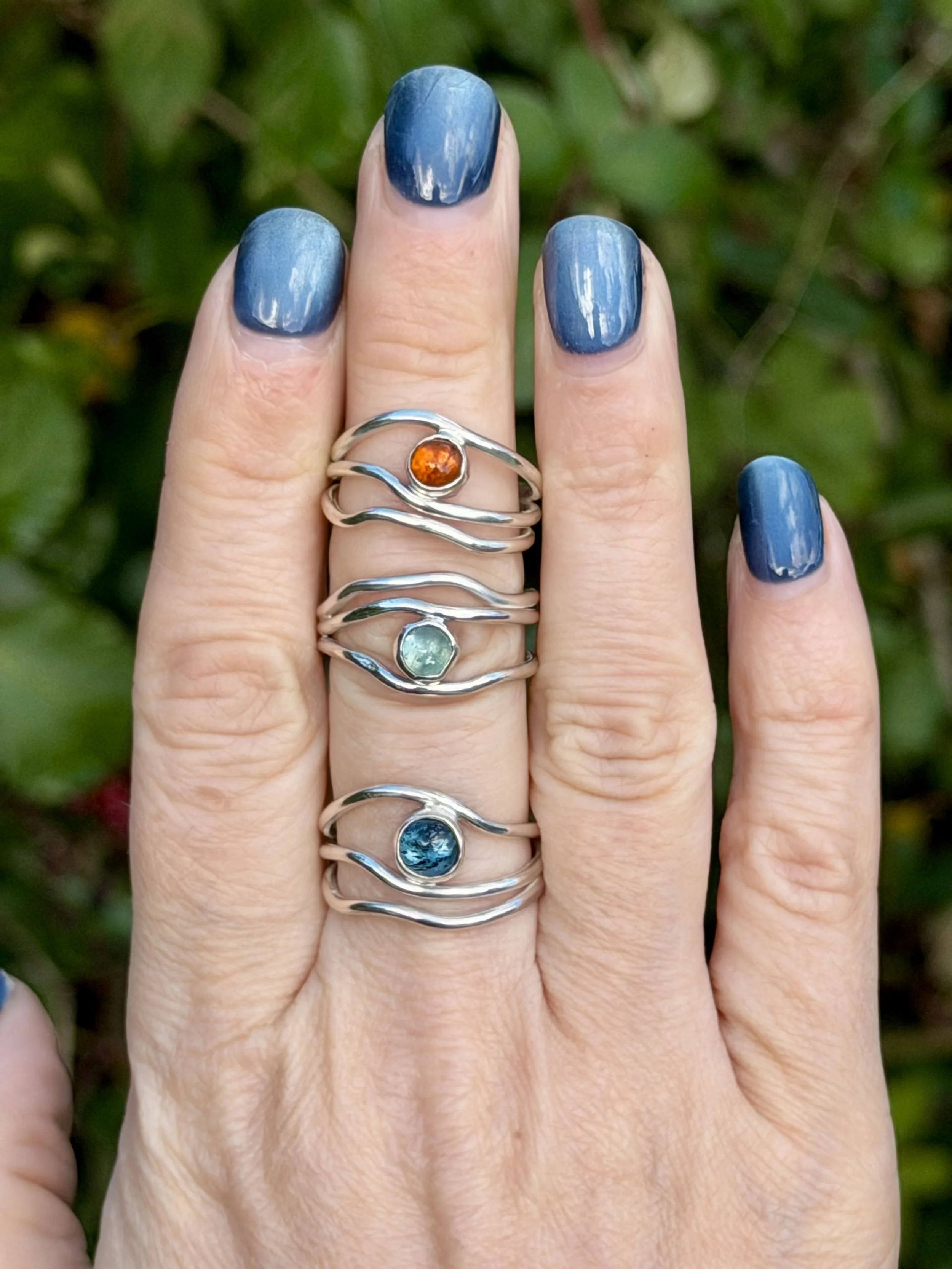 Wave Kyanite Sterling Silver Ring