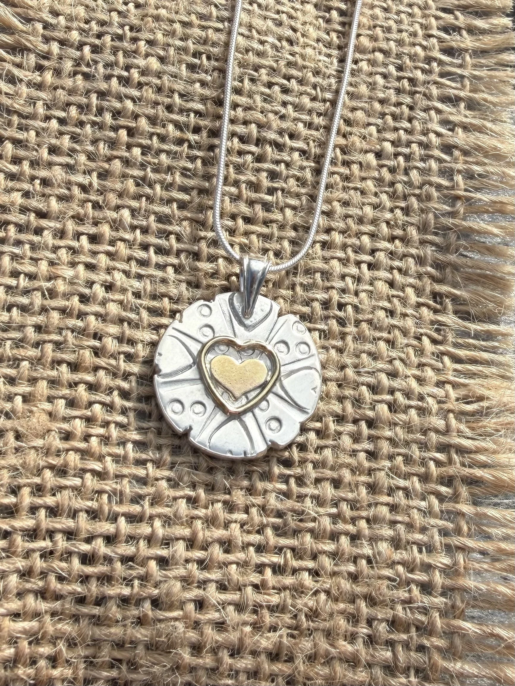 Silver & Gold Heart Necklace