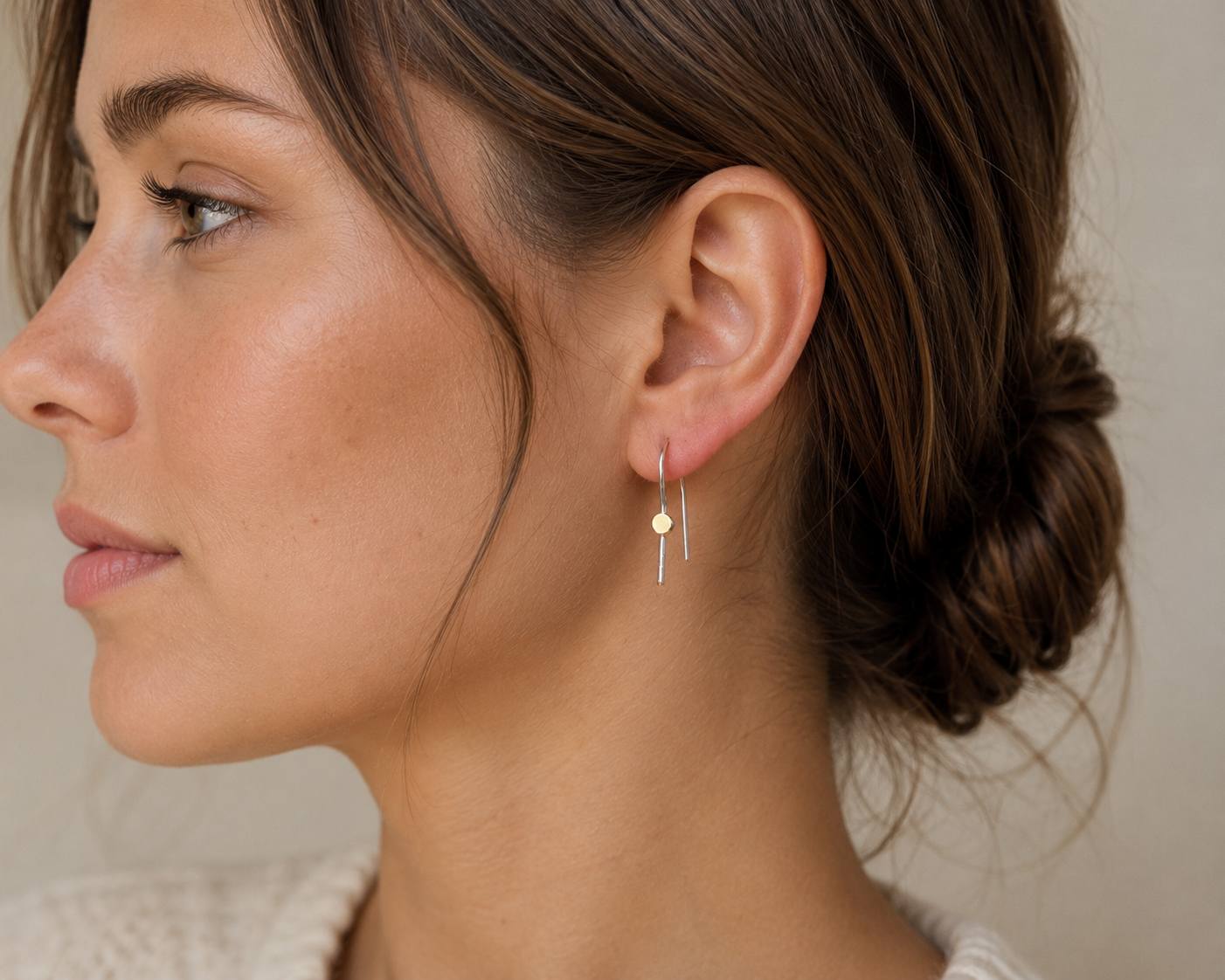 U-Shaped Sterling Silver Earrings