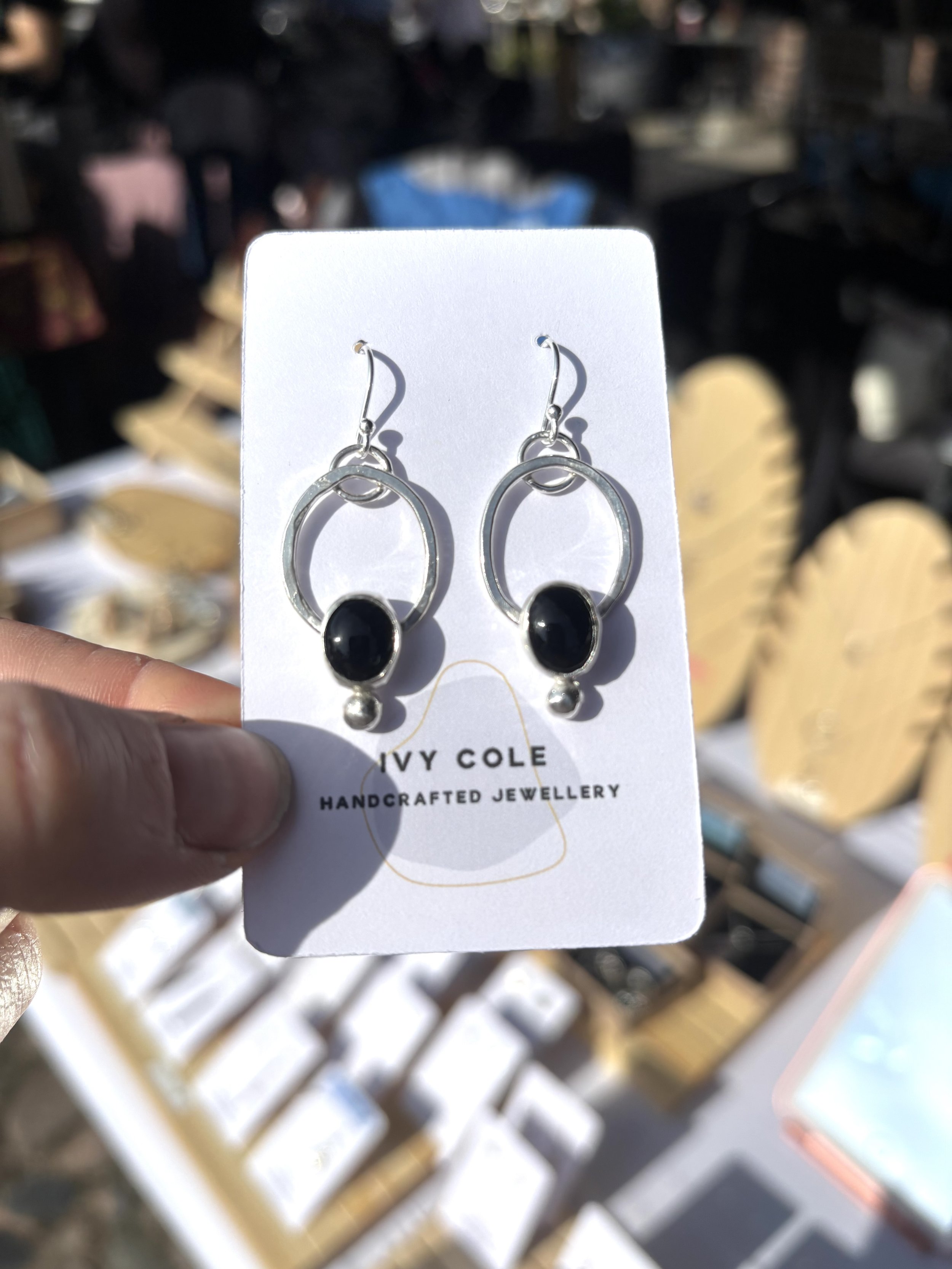 Black onyx earrings