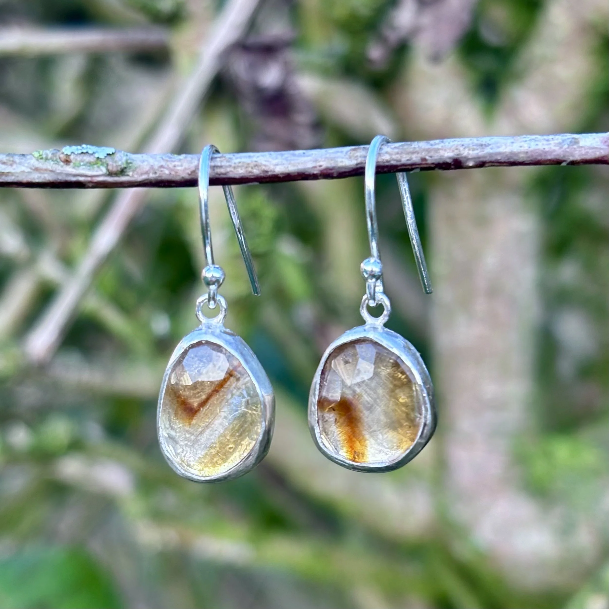 ☀️ Sterling Silver & Natural Citrine Dangle Earrings