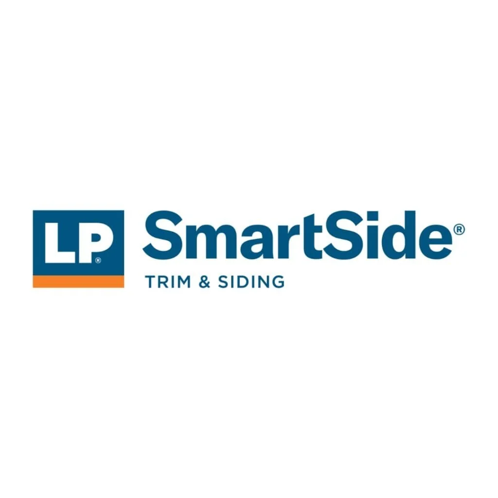 LP SmartSide logo with blue and orange design, indicating trim and siding products.