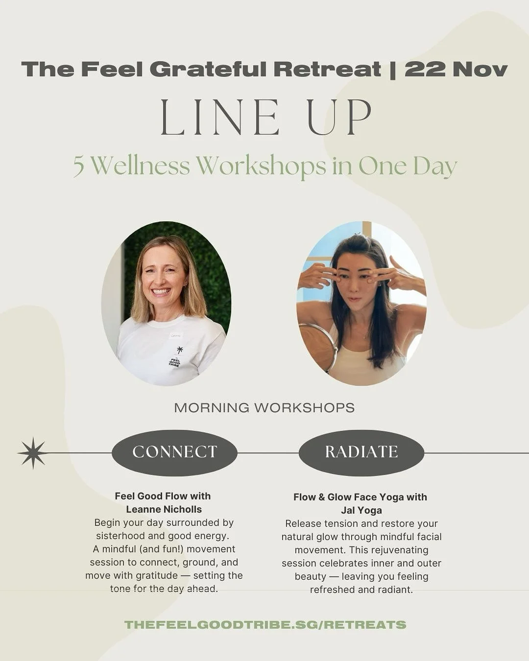 ✨UNVEILING THE LINEUP ✨
The Feel Grateful Retreat | Sat 22 Nov
The Outset, 39 MacTaggart Road
8:00 AM - 2:30 PM

🎟 Ladies, book your spot now!
Link in bio &mdash; use code TRIBE20 by 31 Oct for 20% off!
Embrace the power of gratitude with a retreat 