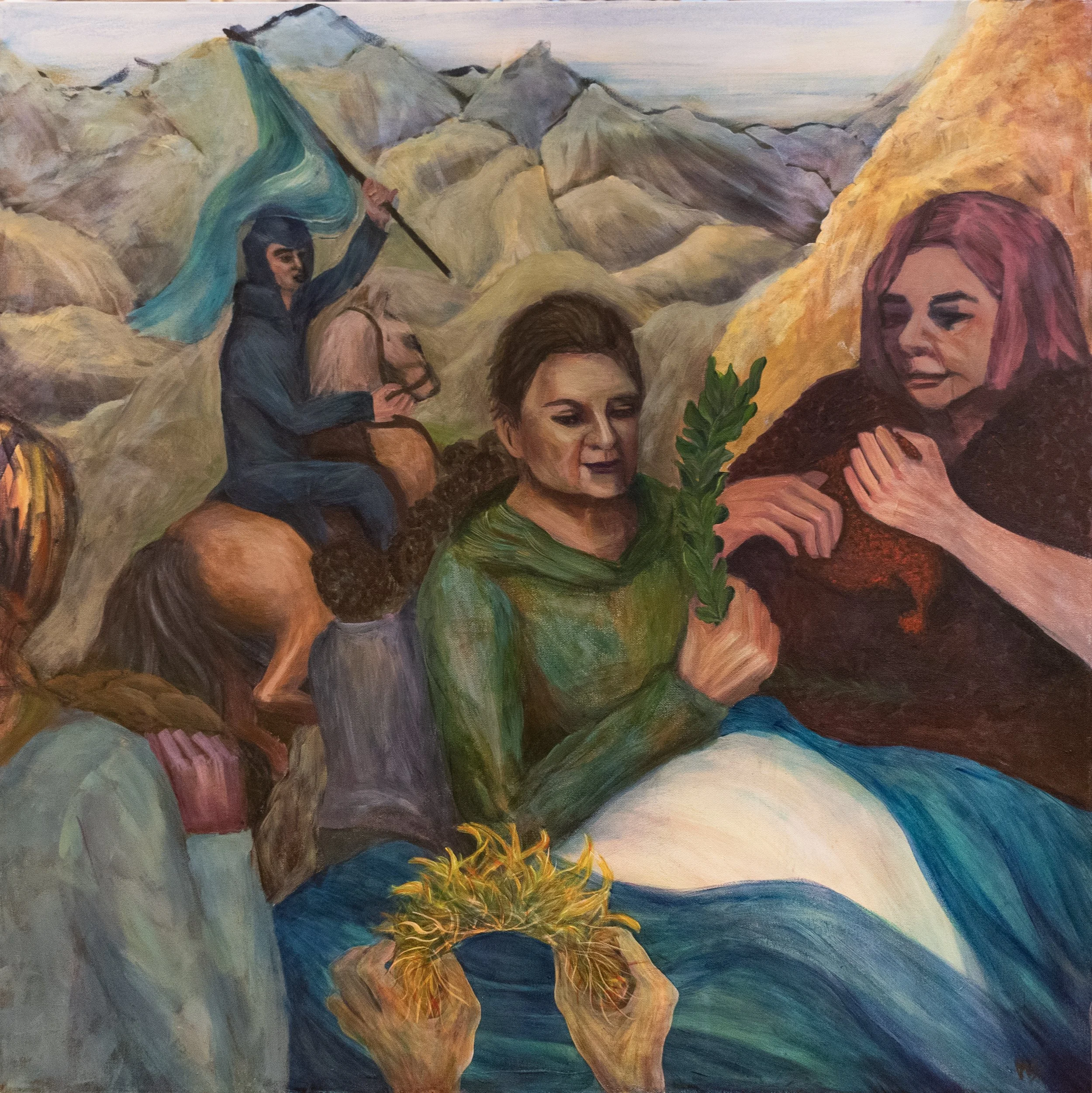 Women of My Homeland (2025), acrylic on canvas, 36 x 36 inches