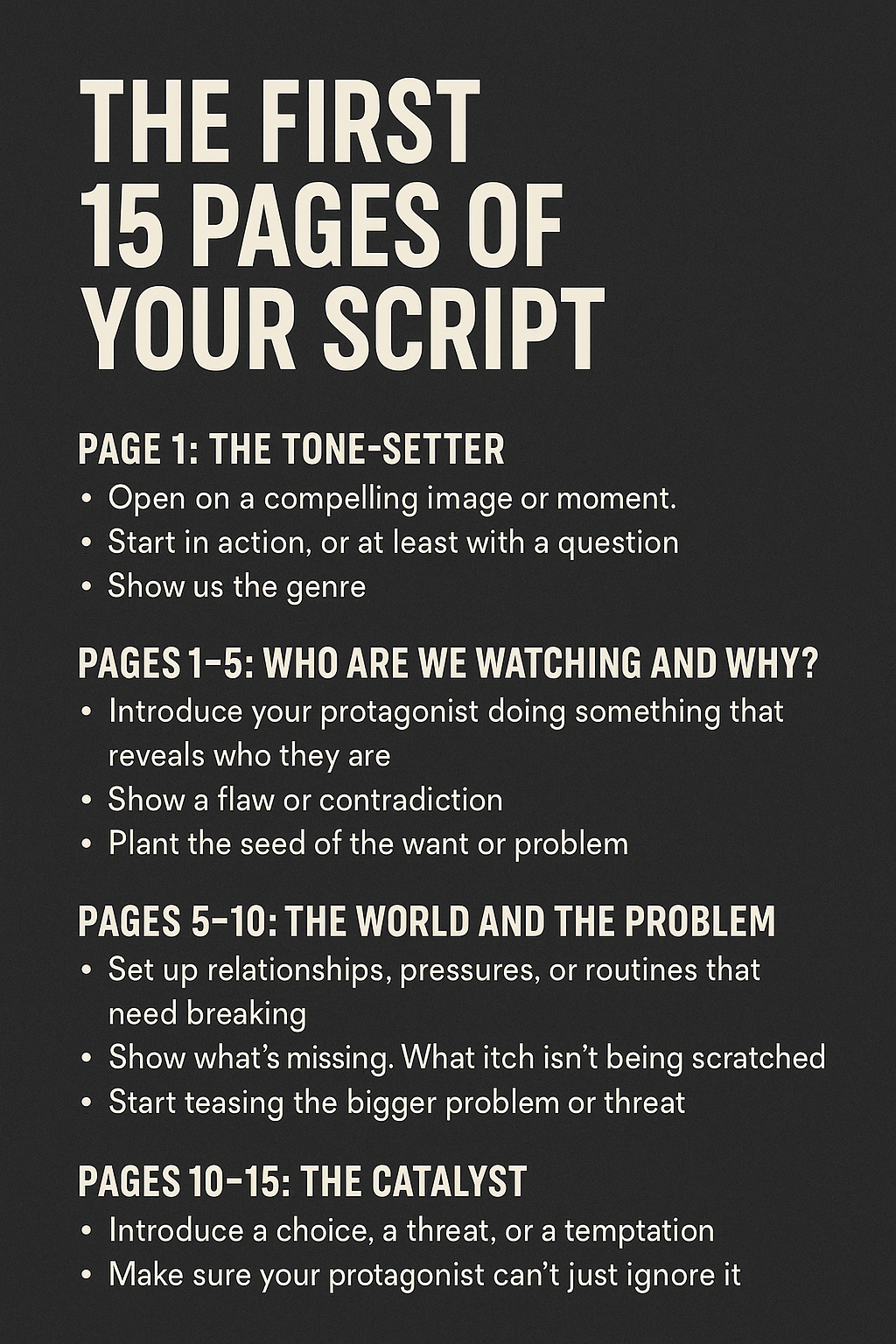 The First 15 Pages of Your Script: Nail It or Tank It