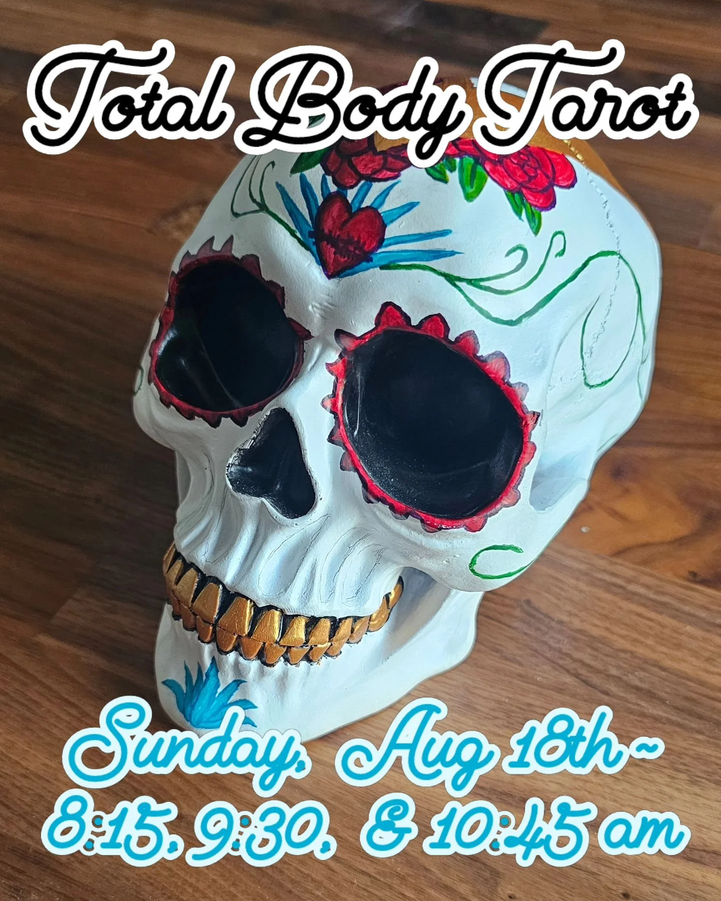Join me for another Total Body Tarot workout. Let the cards seal your fate in this intense conditioning workout, guaranteed to have your heart pumping and wondering if you're capable of surviving The End of the Weak. Classes at 8:15, 9:30, and 10:45!