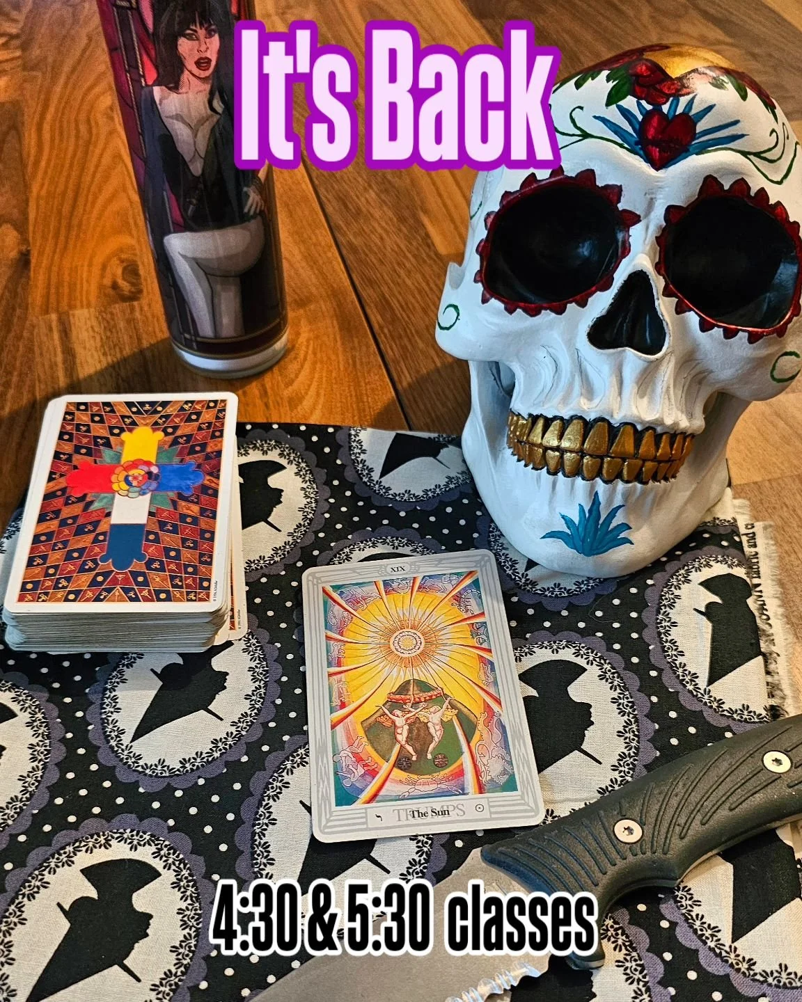 Full Body Tarot kicks off Strength Season at Fulcrum tonight! Higher weights drag your soul back to the abyss as the cards seal your fate to classic witchy,  goth and metal tunes in this full body workout, ready to get you toned and in the mood for t