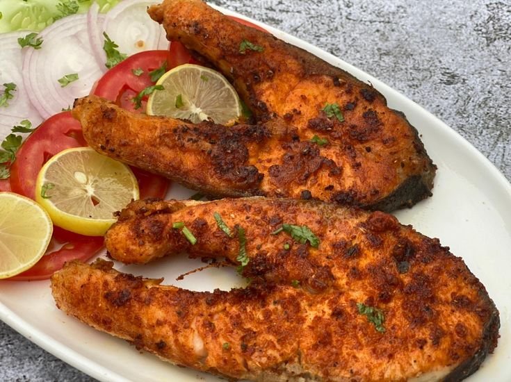 Salmon fish fry