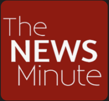 Logo for The News Minute with a red background and white text