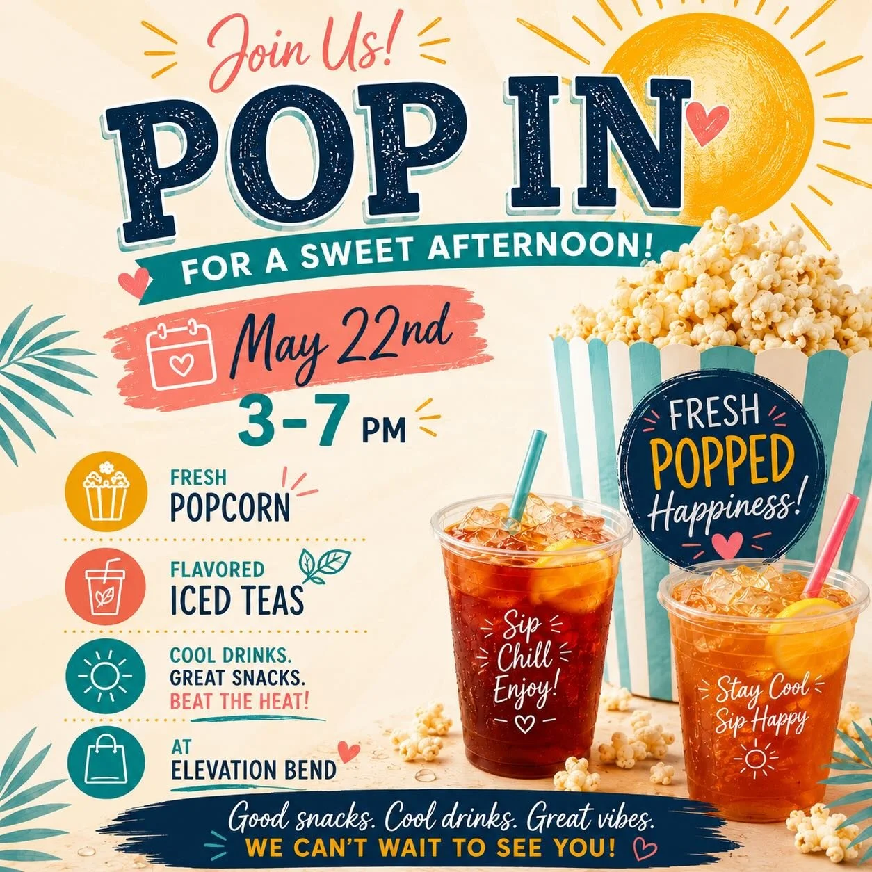 If you haven&rsquo;t already checked out the new farmers market at Elevation of Bend, you are missing out!  They have great music and so many great vendors. Come say hi and check it out! 

#farmersmarket #popcorn #icedtea #smallbusinessbend #fyp