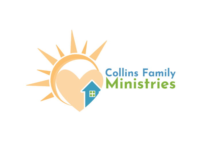 Logo for Sallies Family Ministries featuring a sun, a heart with a house inside, and the text 'Sallies Family Ministries' in blue and green.