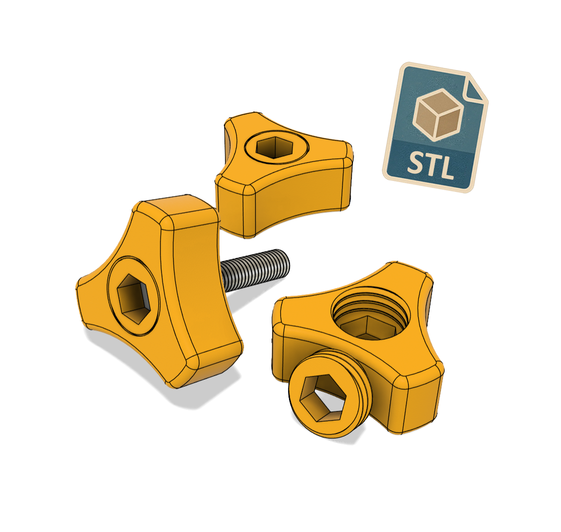 Poignée de serrage pour vis M8 et M6 - fichier STL pour impression 3D