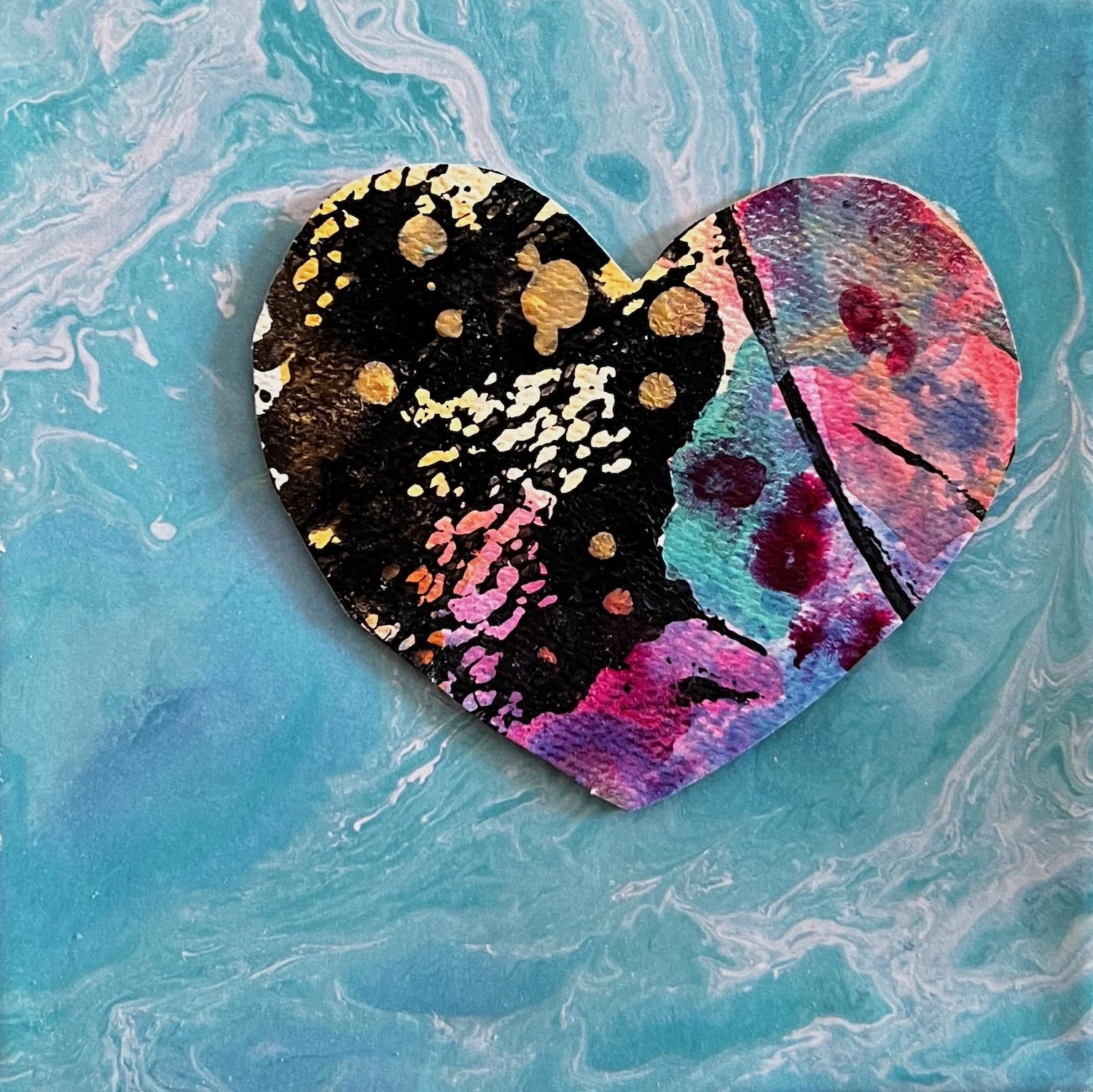 Compassion I - AVAILABLE
Acrylic paint, oil based paint pens, paper. 
Please contact me for more information or to inquire about purchasing.