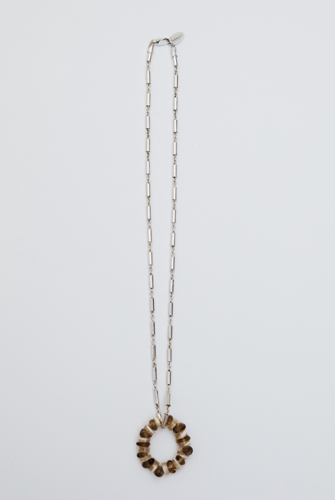 HIGH ON HOPE ALTA NECKLACE (Smoky Quartz Hoop) $270