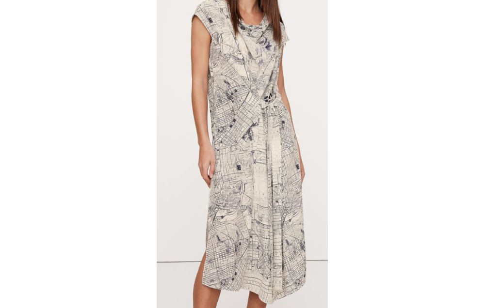 Matte Silk Cowl-Neck Shift Dress $250