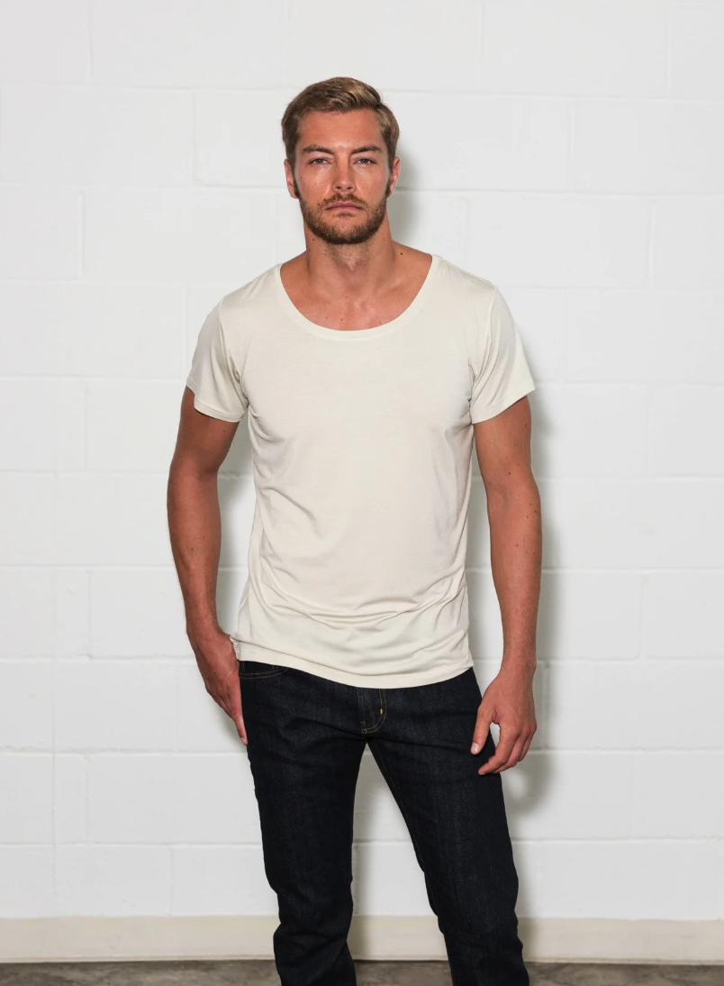 Men's Modal Wide Neck Tee Clay $99