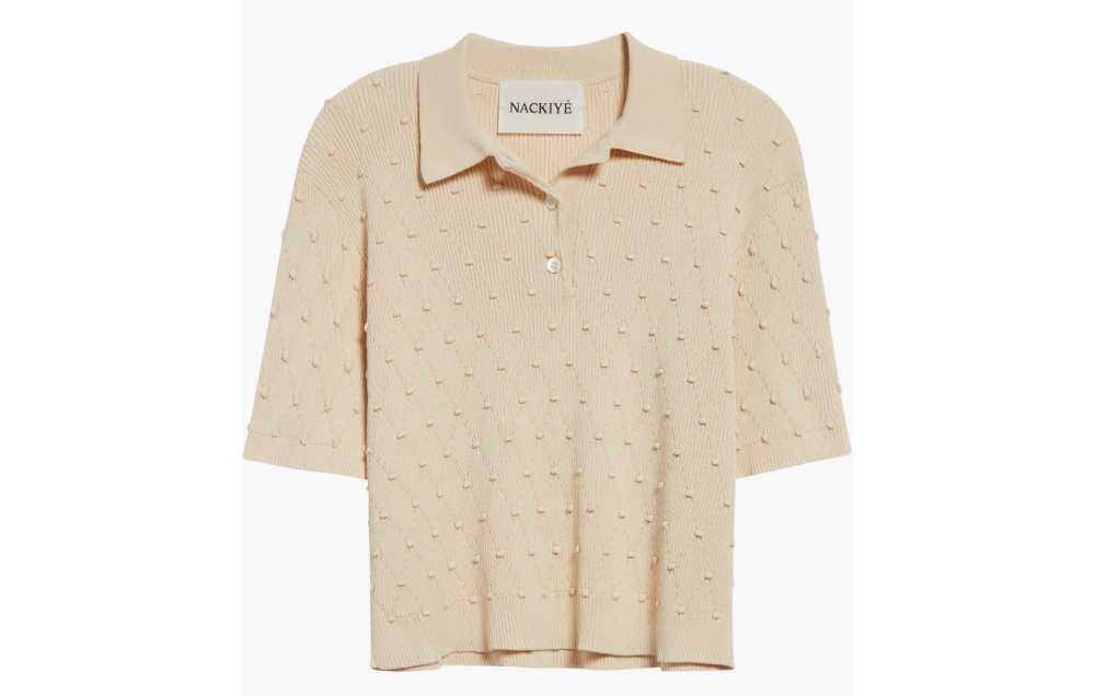 Textured Organic Cotton Polo Sweater $550