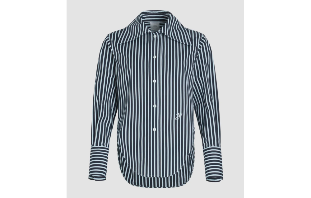 Fitted shirt in printed organic cotton poplin $895