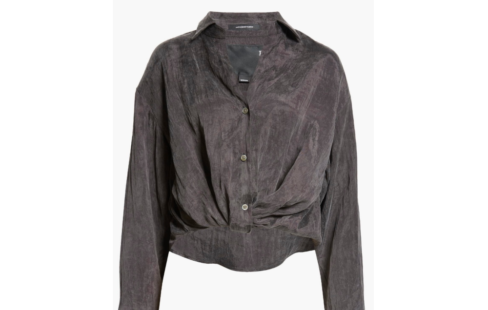 Twisted Front Button-Up Shirt $595