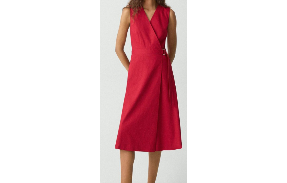 Sleeveless A-Line Wrap Dress in Good Linen
$333.75