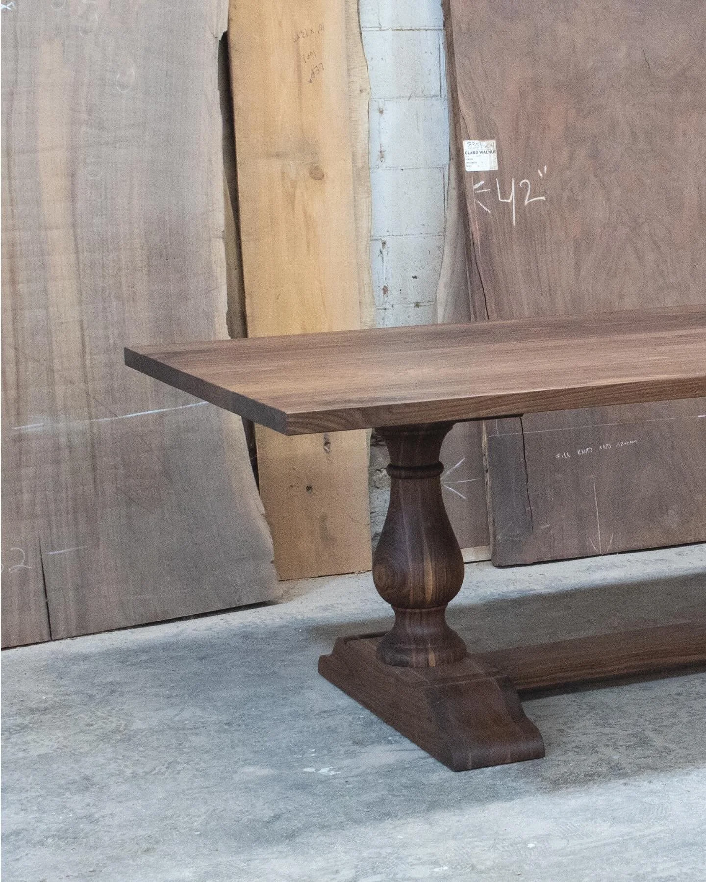 Solid Walnut double pedestal table. // it doesn&rsquo;t get more timeless than this. // pair with any set of chairs and it will easily be the focal point of the space. // just one of the tables you can&rsquo;t help but want to gather around. // 🌳