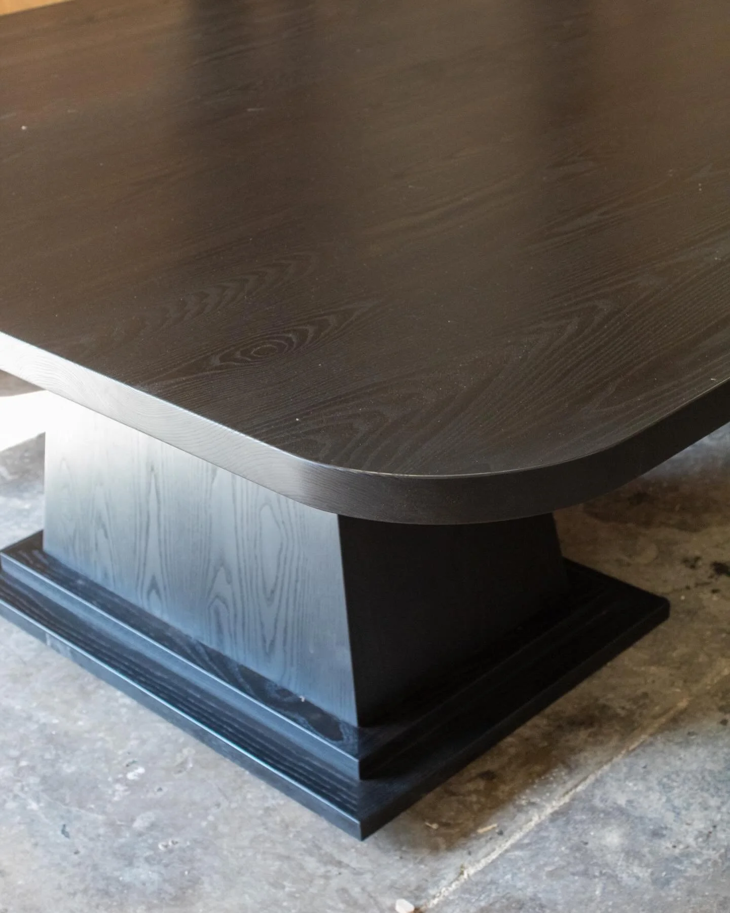 Massive fully custom ash table // designed in collaboration with @shophousedesign // Finish: Coal Ash
