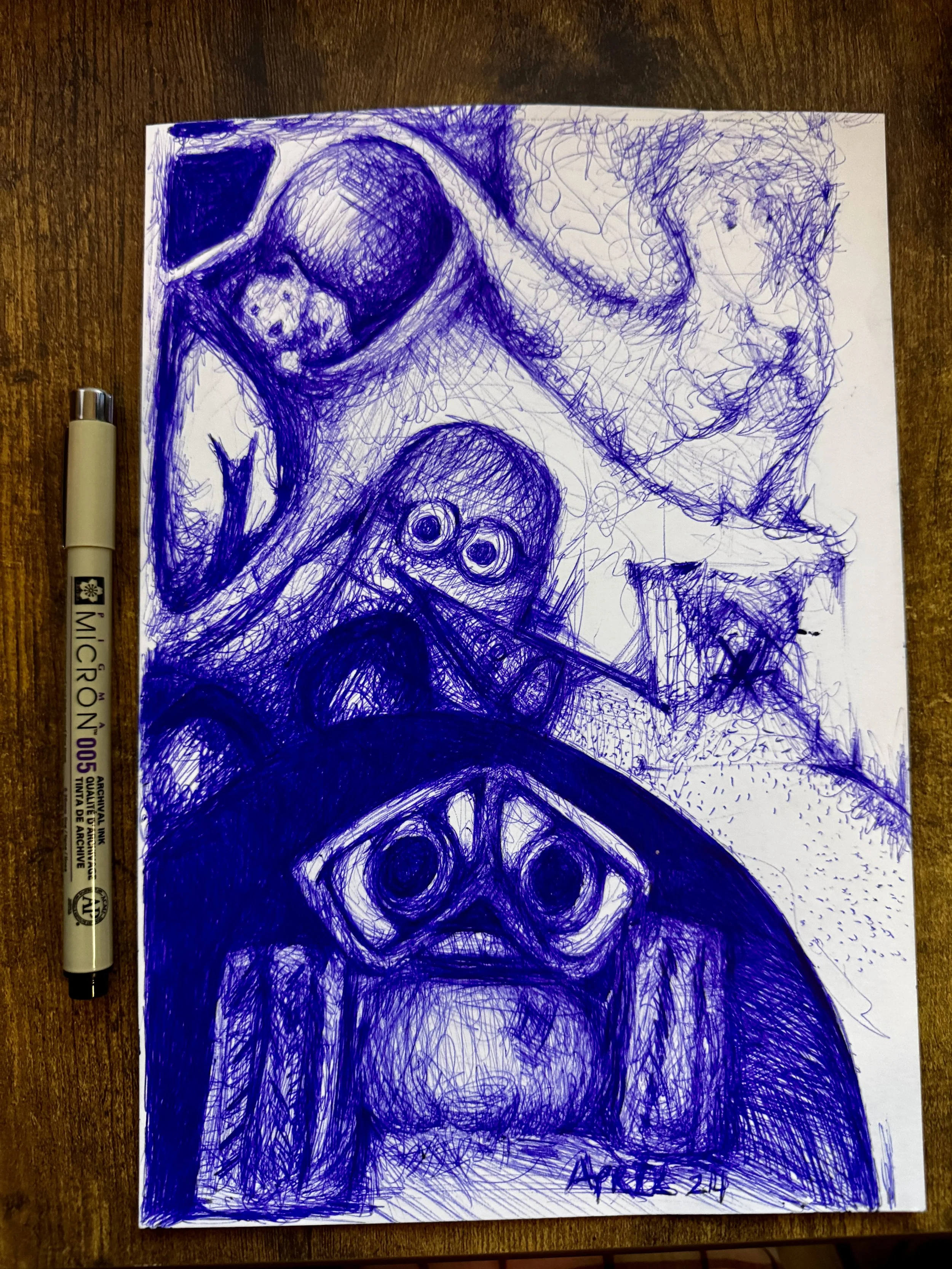 WALL-E: A Blue Ink Sketch