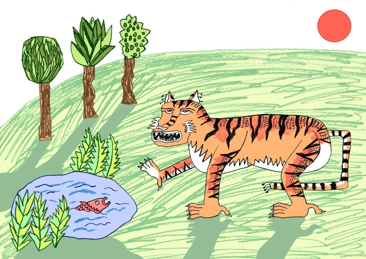 Lazy Tiger, A4 Digital Print - £18.00