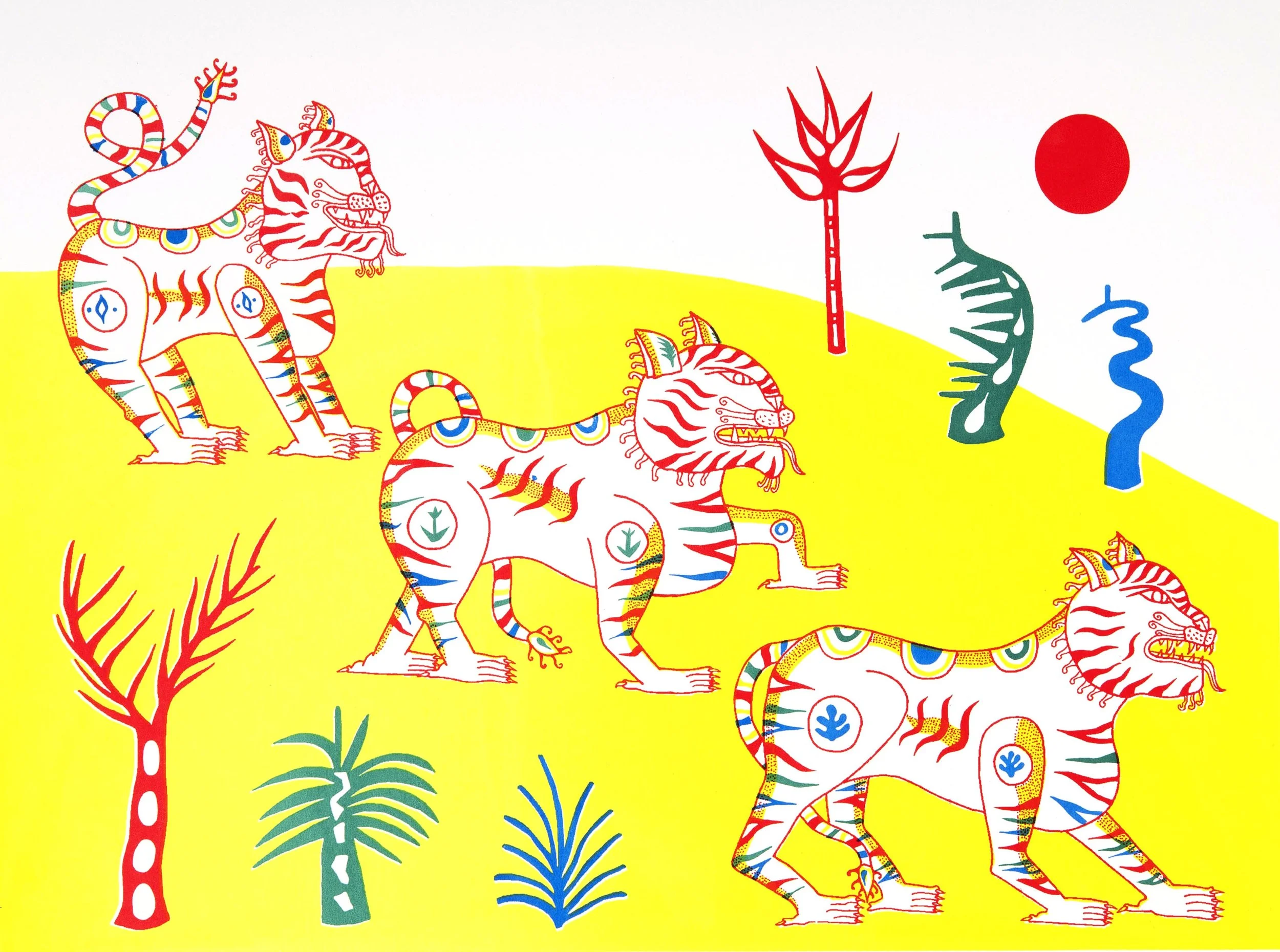 Wondering Tigers, Screen Print on A2 Paper - £85.00