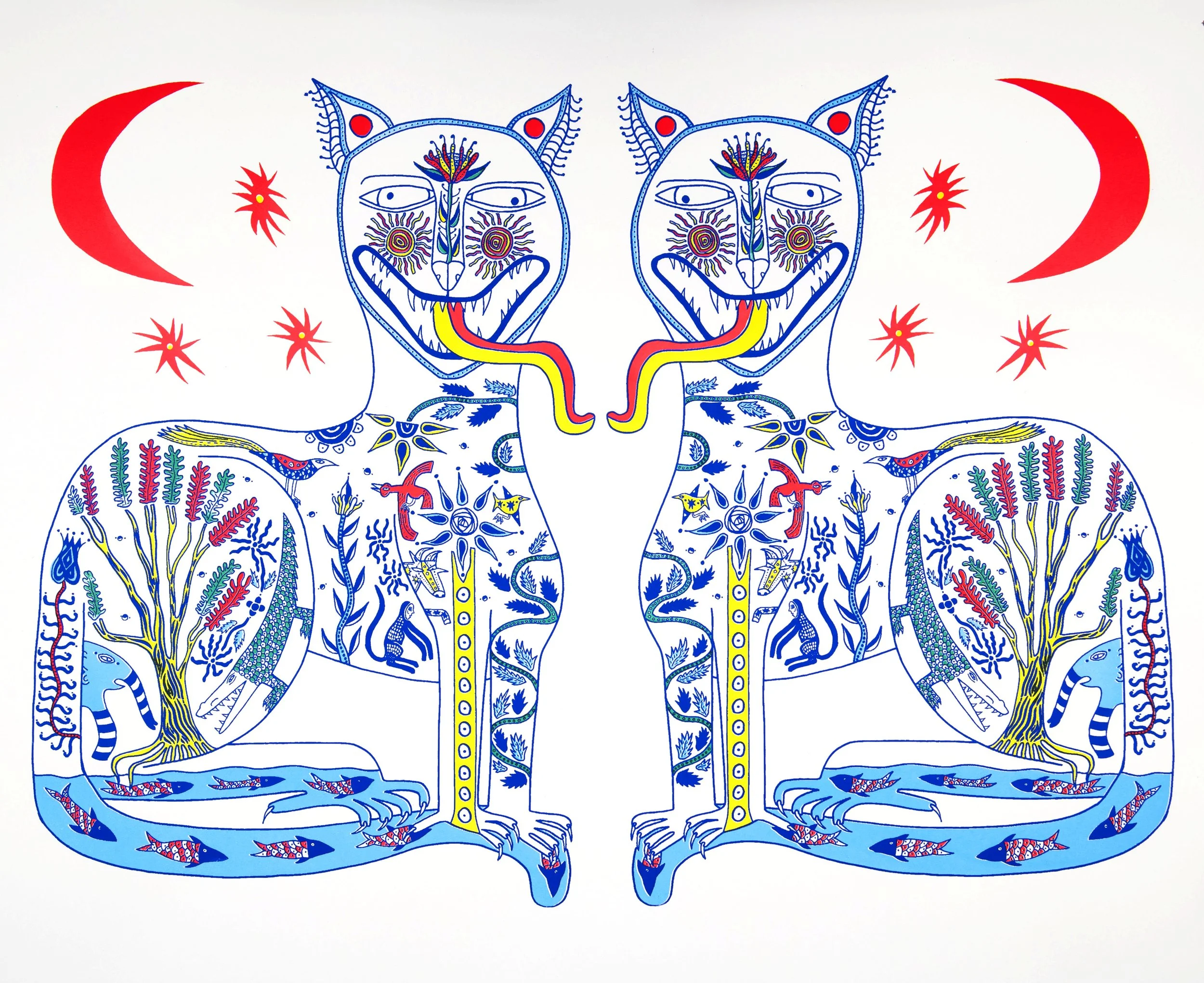 Big Cats (White Paper), Screen Print on A1 Paper - £315.00