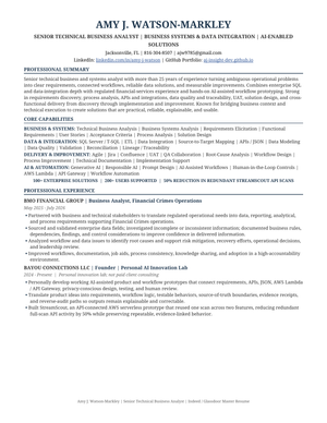 Thumbnail of the first page of Amy Watson-Markley's resume.