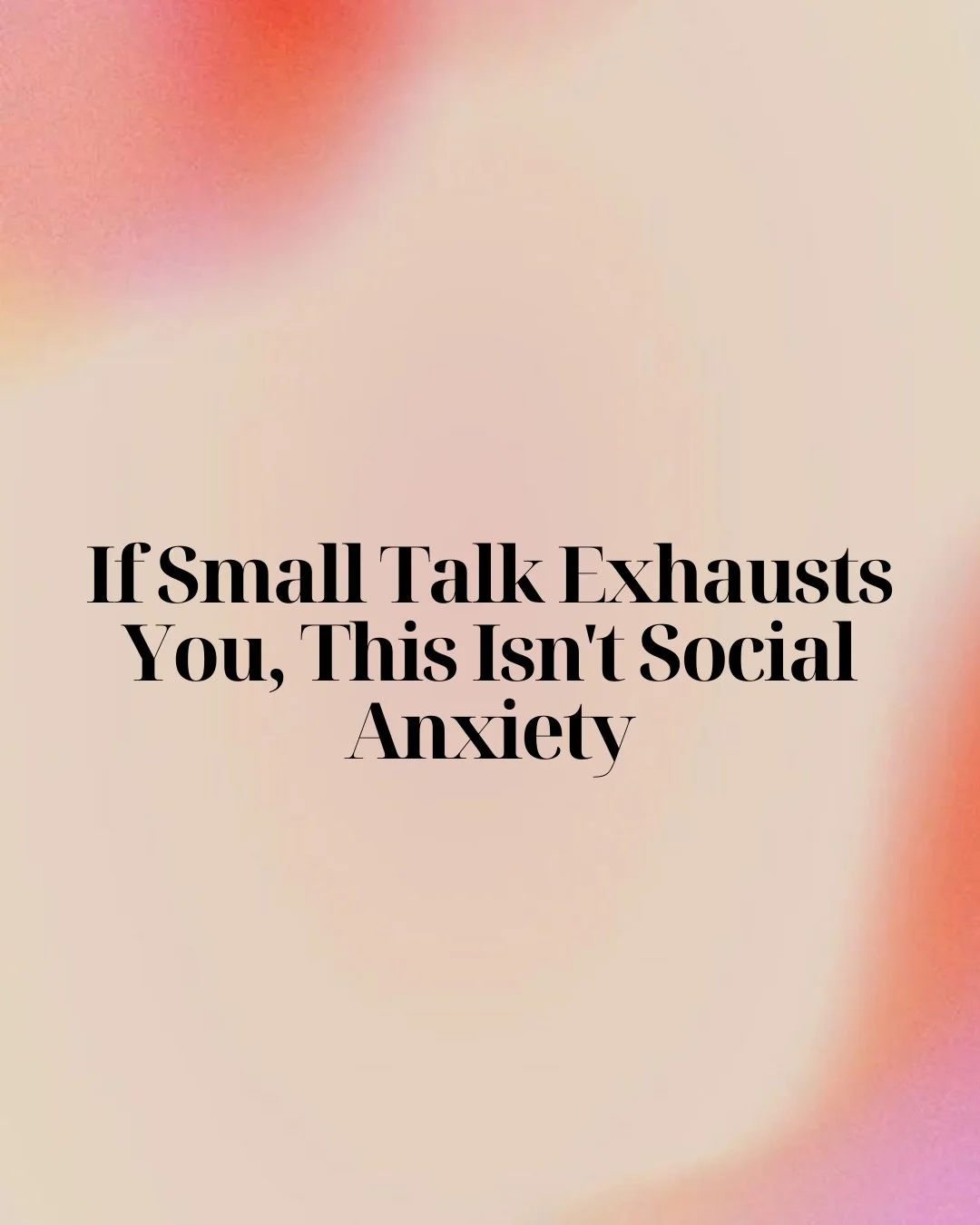 If you think something's wrong with you because you struggle with small talk&hellip;

There's nothing wrong with you.

That's not a flaw. That's how you're built.

Some people don&rsquo;t connect on the surface.
They feel everything underneath it.

A