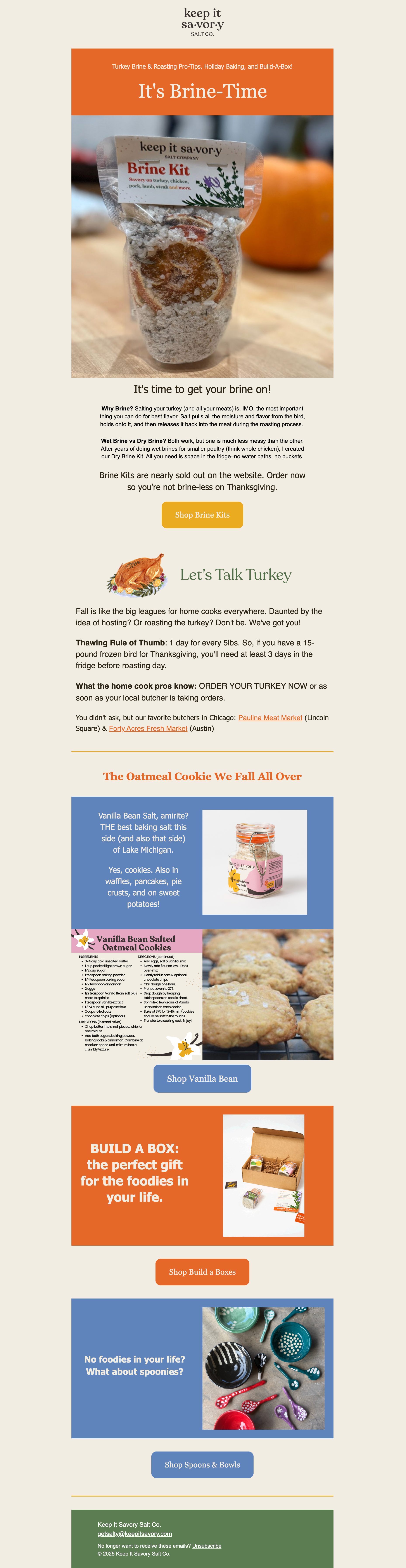 Subject Line: 
Rise and Brine
Preview: 
Time to get your Holiday Brine!