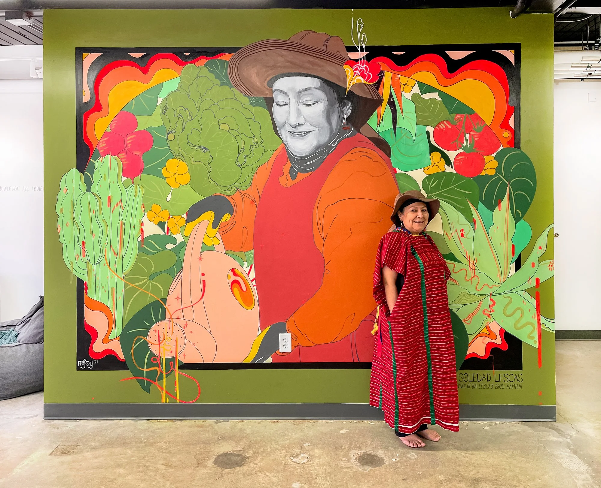  Soledad Lescas of Ba-Lescas Familia  - Artist-in-Residence Project (2 of 2 Murals) for Anchorage Museum SEED Lab, Anchorage, Alaska. 2021.