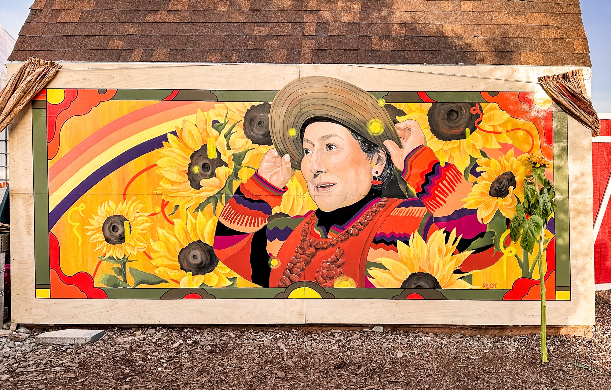  Soledad Lescas Memorial Mural    - ACLT Grow North Farms, Mt. View, Anchorage, Alaska. 2023.