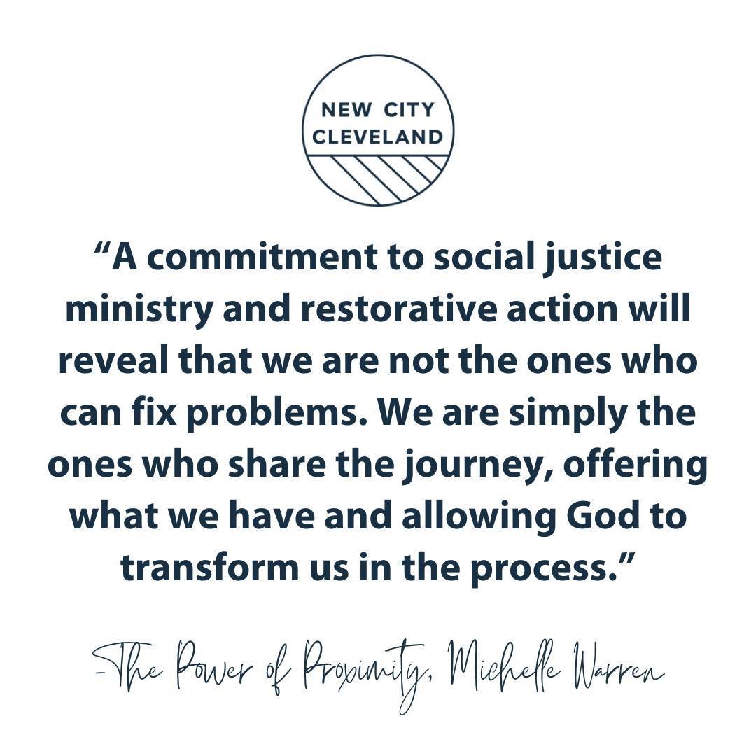 &ldquo;A commitment to social justice ministry and restorative action will reveal that we are not the ones who can fix problems. We are simply the ones who share the journey, offering what we have and allowing God to transform us in the process.&rdqu
