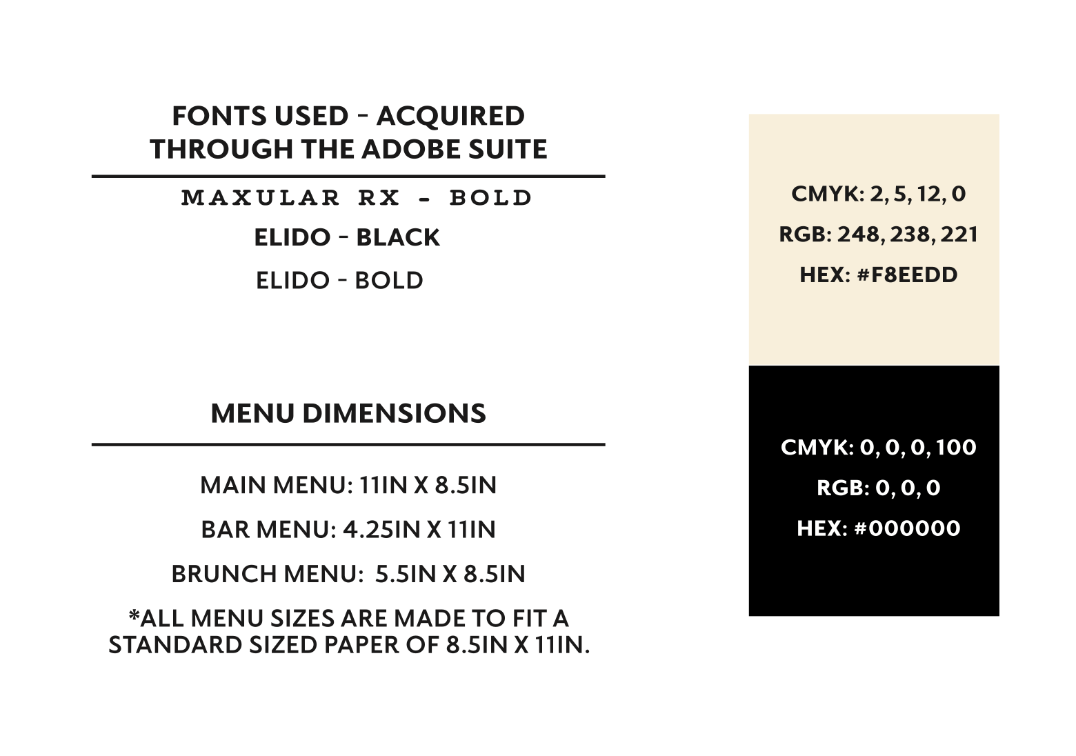 A simple informative slide was sent to the clients to outline basic brand guidelines.