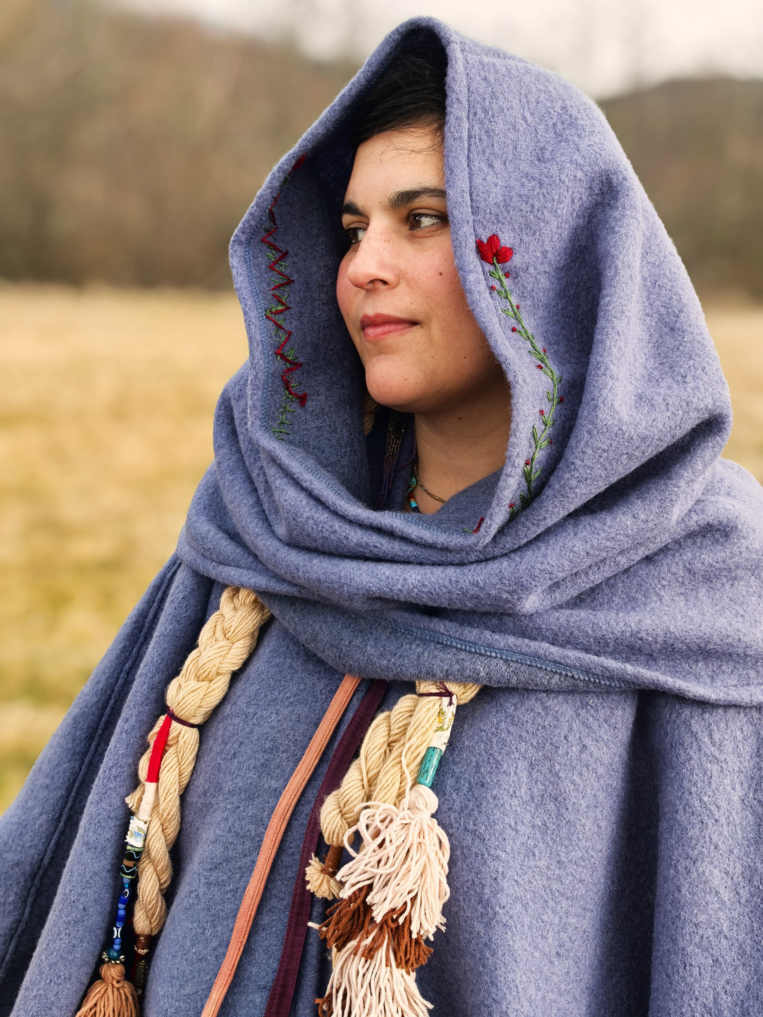 Wool hood with hand embroidery "Zemna"/ "Земна" качулка от вълна с ръчна бродерия/ПРОДАДЕНА SOLD OUT