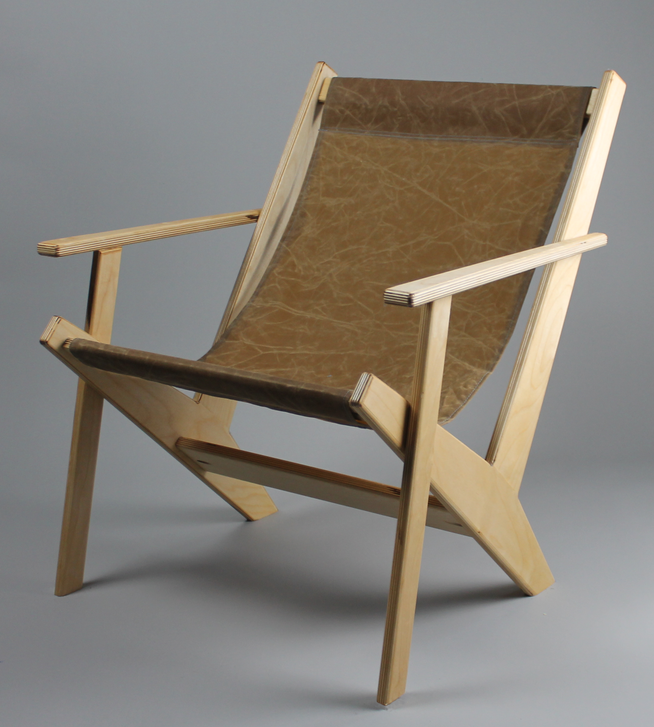 Plyform Chair- Brown Waxed canvas