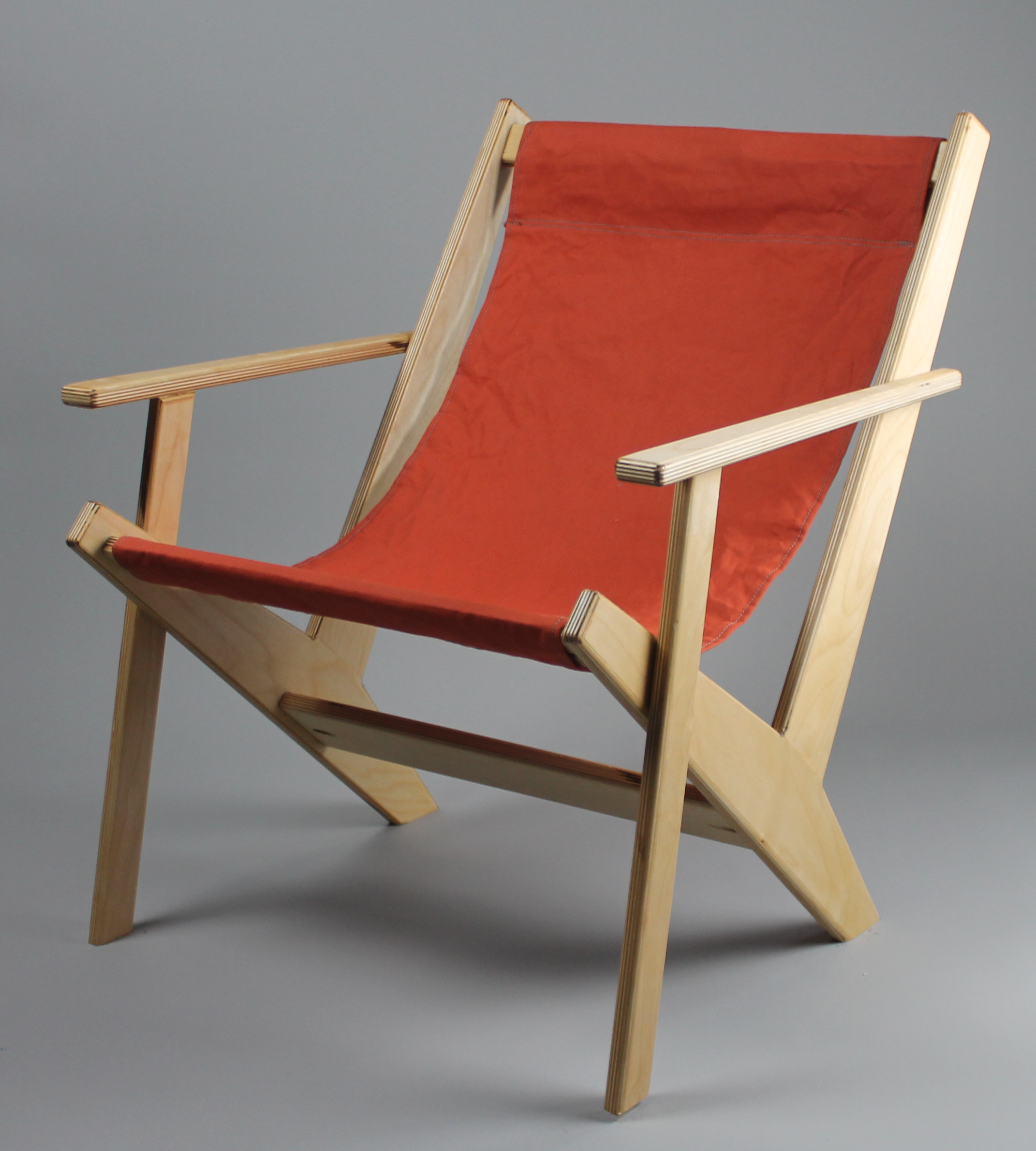 Plyform Chair- Coral Waxed Canvas